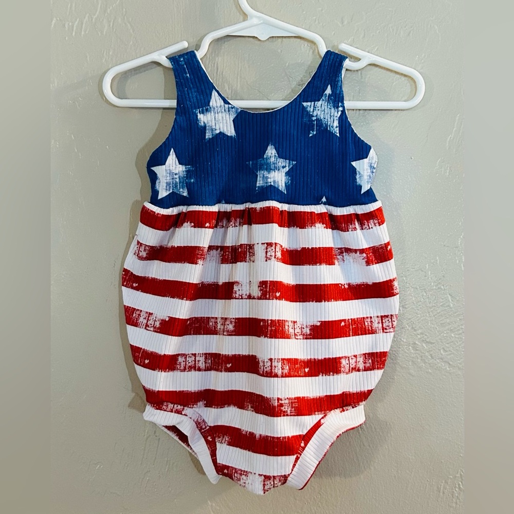 Patriotic Stars and Stripes Bodysuit